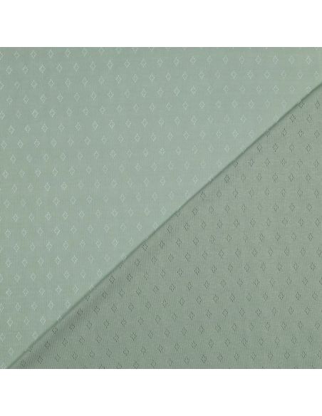 Tecido jersey malha pointelle - Menta