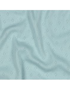 Tecido jersey malha pointelle - Azul claro