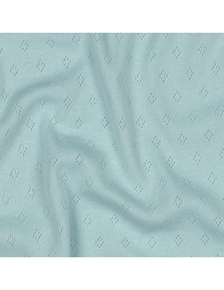Tecido jersey malha pointelle - Azul claro