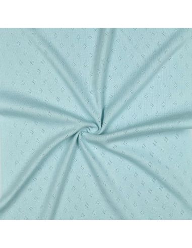 Tecido jersey malha pointelle - Azul claro