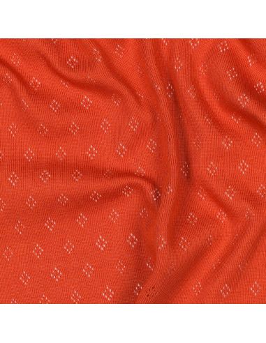 Tecido jersey malha pointelle - Tijolo