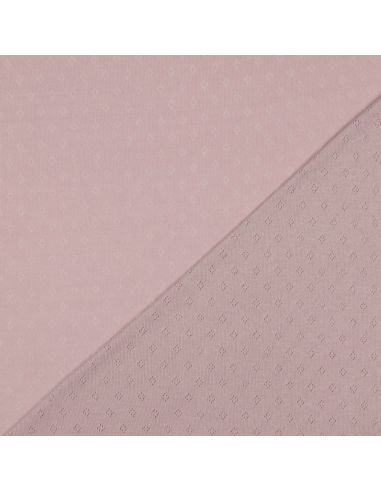Tecido jersey malha pointelle - Rosa velho