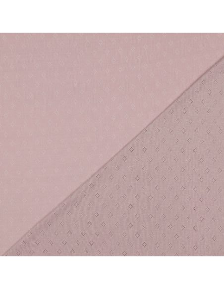 Tecido jersey malha pointelle - Rosa velho