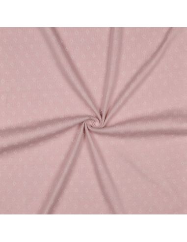 Tecido jersey malha pointelle - Rosa velho
