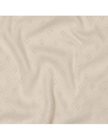 Tecido jersey malha pointelle - Bege