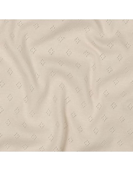Tecido jersey malha pointelle - Bege