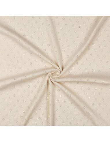 Tecido jersey malha pointelle - Bege