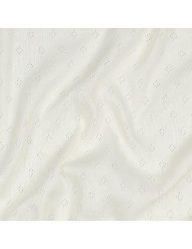 Tecido jersey malha pointelle - Cru