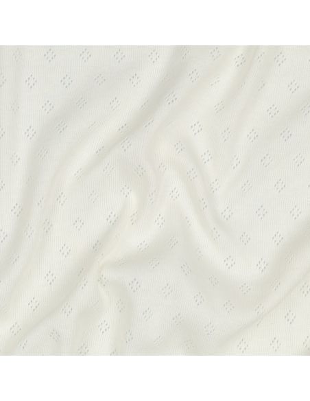 Tecido jersey malha pointelle - Cru