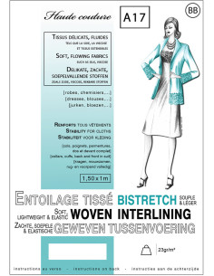 Entretela tecida bistretch termocolante branca 1,0 x 1,5 m - Tecidos delicados