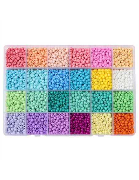 Conjunto de 3600 missangas de vidro 4 mm