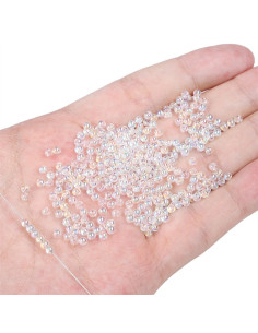 Saco de 50 pérolas de cristal 2 mm