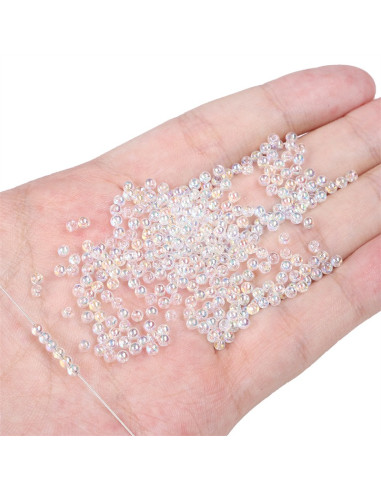 Saco de 50 pérolas de cristal 2 mm