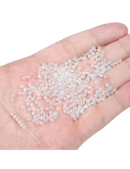 Saco de 50 pérolas de cristal 2 mm