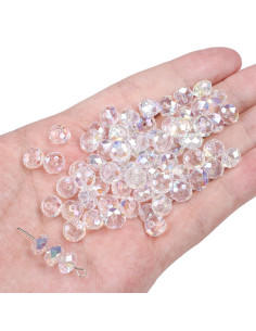 Saco com 10 contas de cristal 8x5 mm
