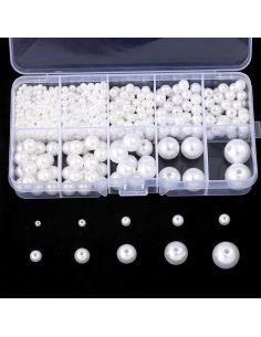 Caixa com 800 pérolas nacaradas - Branco 2