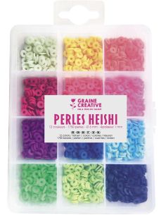Conjunto de 1750 contas Heishi - Fluorescente