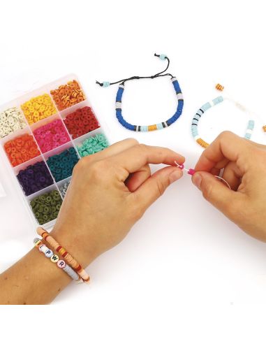 Conjunto de 1750 contas Heishi - Fluorescente