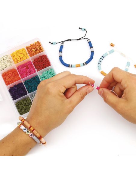 Conjunto de 1750 contas Heishi - Fluorescente
