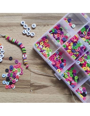 Conjunto de 1750 contas Heishi - Fluorescente