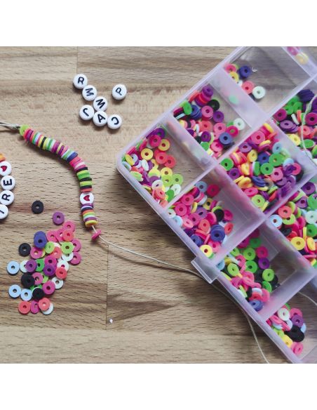 Conjunto de 1750 contas Heishi - Fluorescente