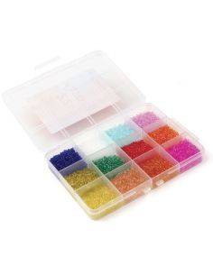 Conjunto de 12 cores de missangas de vidro 2 mm - Acid Candy 2