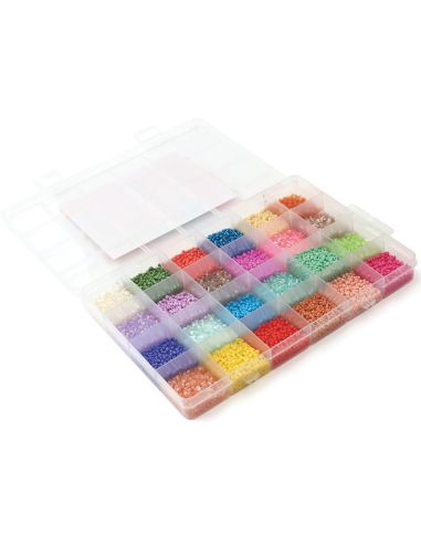 Conjunto de 24 cores de missangas de vidro 2 mm - Rainbow Gelato