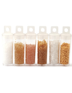 Le kiosque à perles 6 coloris de perles de rocailles 2 mm - Coquillage 2