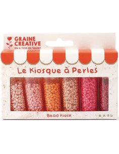 Le kiosque à perles 6 coloris de perles de rocailles 2 mm - Lipstick 2