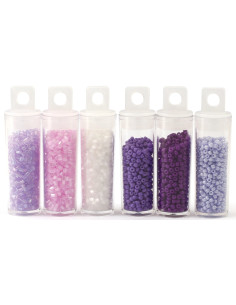 Le kiosque à perles 6 coloris de perles de rocailles 2 mm - Lavender limonade 2