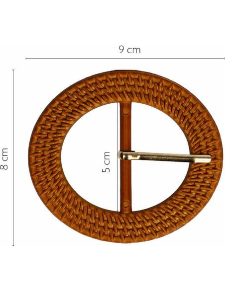 Fivela de cinto redonda estilo resina trançada - 5 cm