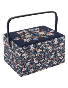 Caixa de costura com bordado - Pássaros em flores