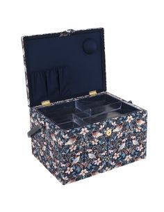 Caixa de costura com bordado - Pássaros em flores 2