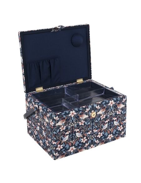 Caixa de costura com bordado - Pássaros em flores