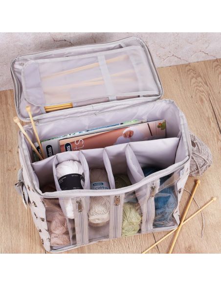 Bolsa de trabalho para tricô - Abelha
