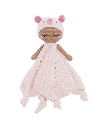 Kit de crochê para cobertor de pelúcia - Porco