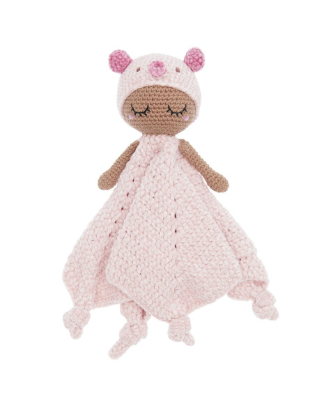 Kit de crochê para cobertor de pelúcia - Porco