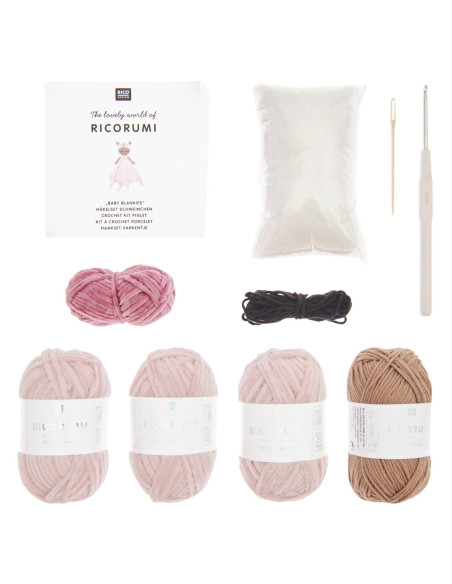 Kit crochet doudou couverture - Cochon