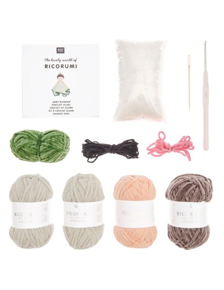 Kit de crochê para manta de pelúcia - Natureza