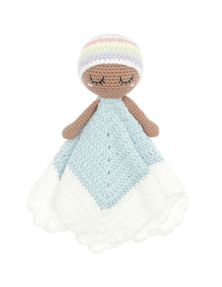 Kit de crochê para cobertor de pelúcia - Arco-íris pastel