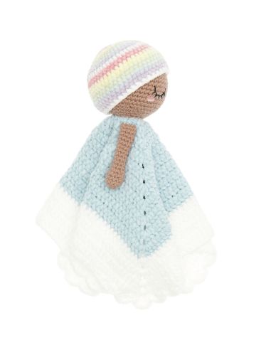 Kit de crochê para cobertor de pelúcia - Arco-íris pastel