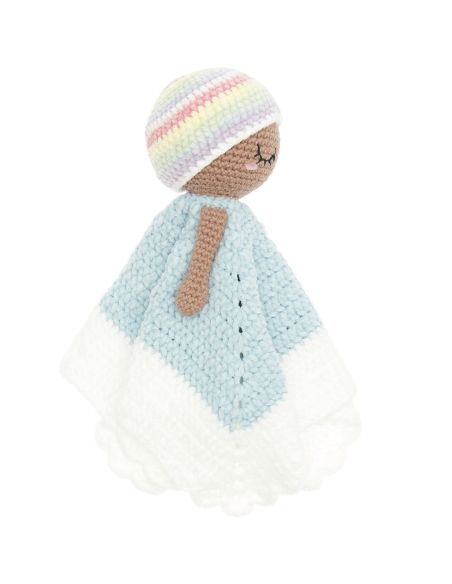 Kit de crochê para cobertor de pelúcia - Arco-íris pastel