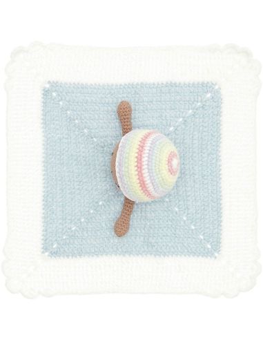 Kit de crochê para cobertor de pelúcia - Arco-íris pastel