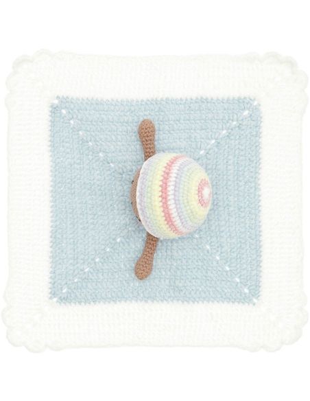 Kit de crochê para cobertor de pelúcia - Arco-íris pastel