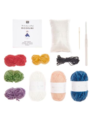 Kit de crochê de doudou cobertor - Arco-íris