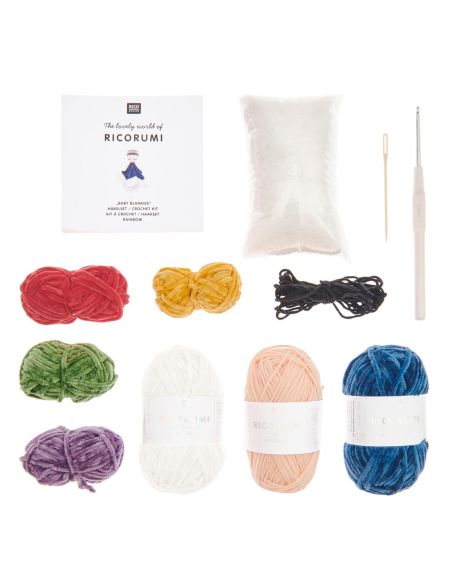 Kit de crochê de doudou cobertor - Arco-íris
