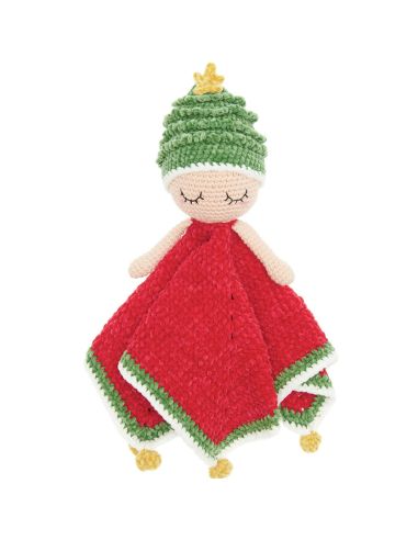 Kit de crochê de doudou e manta - Natal