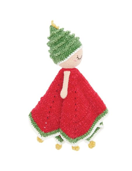Kit de crochê de doudou e manta - Natal