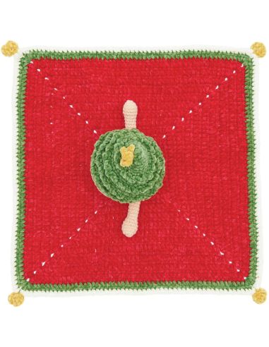 Kit de crochê de doudou e manta - Natal