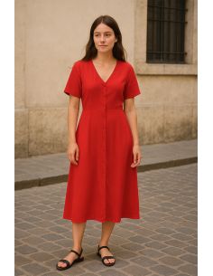 Tecido popeline de viscose - Vermelho 2